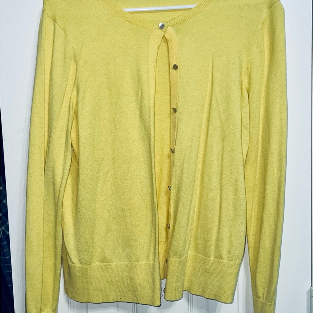 LOFT Yellow Button Down Shirt Vibrant Top